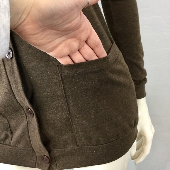 BDG Women's Brown Button Down Cardgian - Picture 3 of 8